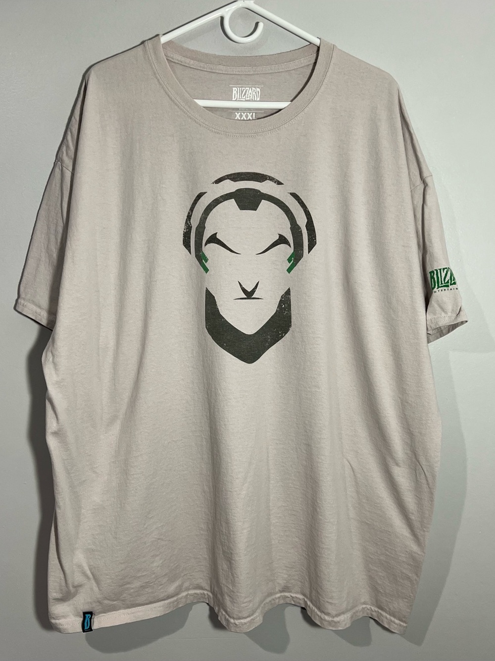 Blizzard Overwatch Video Game Gray Green Short Sleeve T-Shirt Mens 3XL